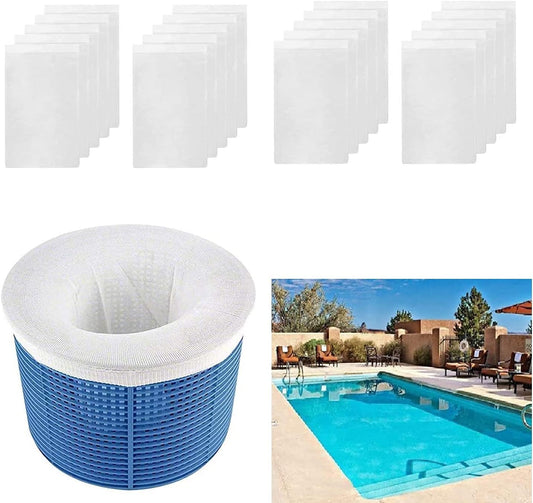 Pool Skimmer Socks, Pool FilterSaver Socks Net, Savers for Filters, Baskets and Skimmers, Ideal Skimmers Cleans Debris and Leaves for InGround and Above Ground Pools (20pcs)