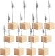 12 Pcs Wooden Memo Clips Holder Table Numbers Place Card Holders Lightweight Wood Cube Base, Memo Photo Picture Paper Note Clip with Alligator Clip Clasp for Displaying Number Cardsr