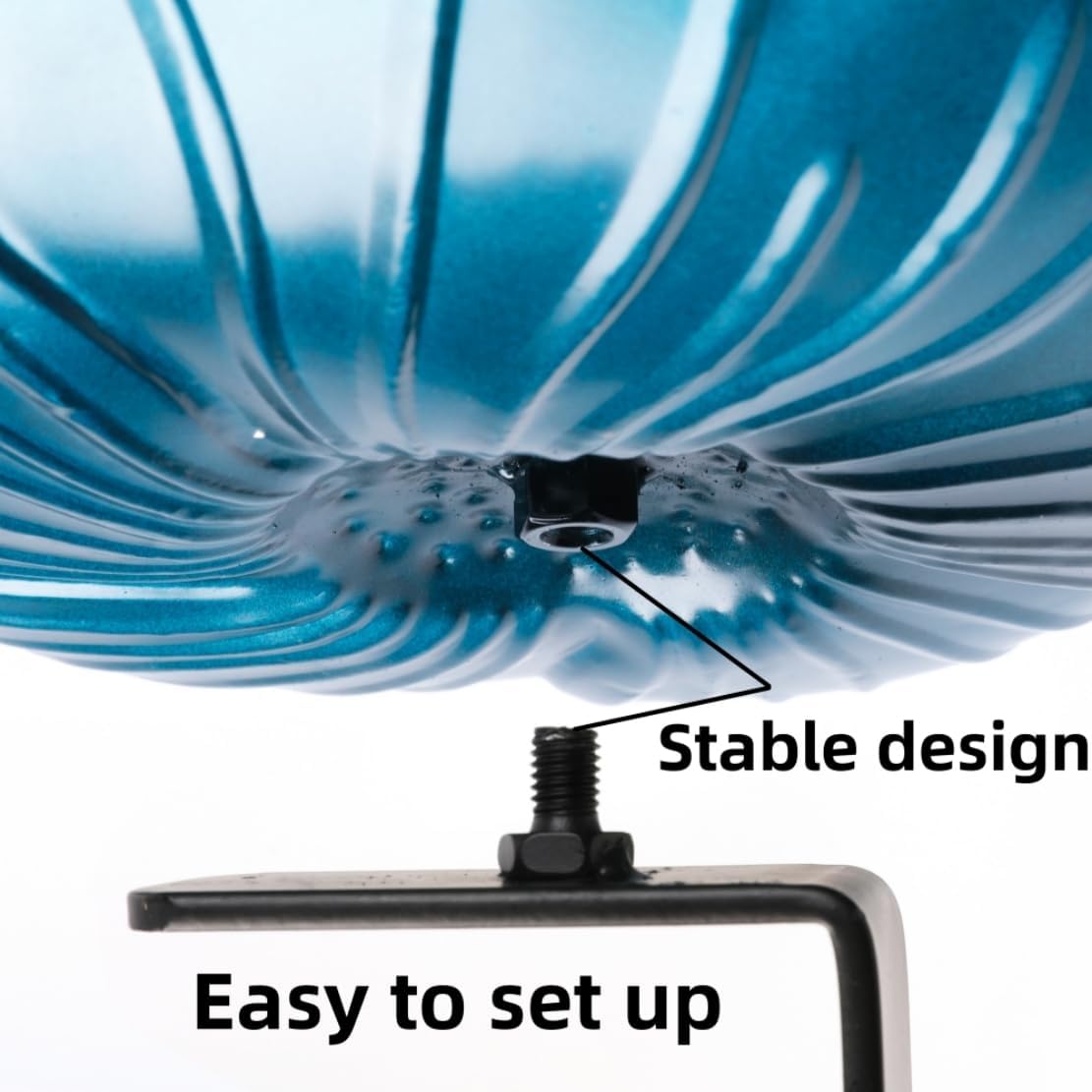 Deck Mounted Bowl Bird Bath for Railing Large 33cm Balcony Clearance Modern Bird Waterer with Stake Clam for Outdoors Garden