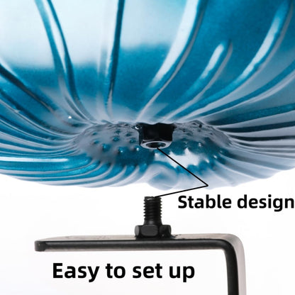 Deck Mounted Bowl Bird Bath for Railing Large 33cm Balcony Clearance Modern Bird Waterer with Stake Clam for Outdoors Garden