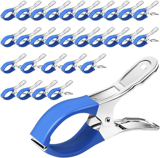 Pool Cover Clips for Above Ground Pools, 30 Pcs 4.7 Inch Stainless Steel, Windproof Clips with Protective Sleeves