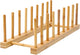 Wooden Dish Rack, 8 Slots Wooden Plate Rack, Dish Stand Holder Vertical Drainer Kitchen Cabinet Organizer for Dish, Pots, Lids, Bowls, Cups,Cutting Board and More