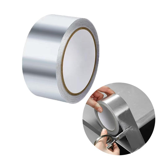 Aluminum Foil Tape, 2 inch x 65 Feet (3.9 mil) Duct Tape Heavy Duty Waterproof, Silver Metal Patch & Seal Tape, High Temperature, Insulation Adhesive for Ductwork, Sealing, Sealant, Dryer Vents