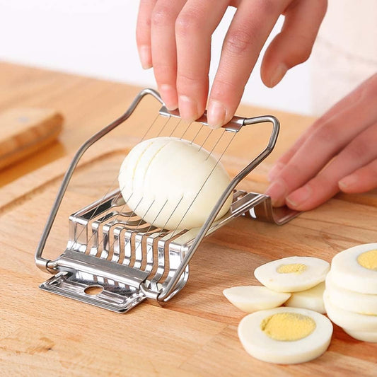Egg Slicer, Stainless Steel Egg Slicer Cutter, Multipurpose Slicer for Egg Ham Strawberry Banana Soft Fruit