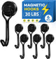 Hooks, 30lbs+ Magnetic Magnet Hook 2026 Cruise Cabin Ship Essentials Heavy Duty Strong Refrigerator Fridge Hanging for Classroom Beach Vacation Kitchen Grills Home Mug Hanger (6 Pack) Black 0.63in x