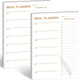 Weekly Meal Planner Magnetic, 2 Pack Undated Tear-off Sheets Planning Notepad, Magnetic for Refrigerator, Grocery List -