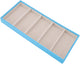 Glasses Organizer Jewelry Tray, 5 Grids Leather Eyeglass Storage Case Sunglass Display Tray and Watch Collection Organizer(Light Blue)