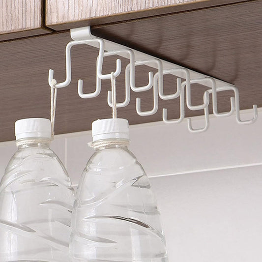 Mug Hooks Under Cabinet, Coffee Cup Cabinet No Drilling Hanger Hanging Cups Organizer for Kitchen Utensil Storage