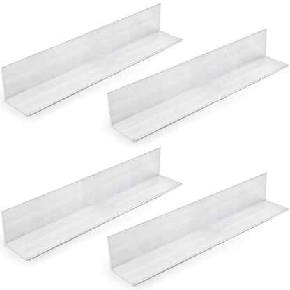 4 Pack Aluminum Angle 6061, 2" x 2"x 1/8" Stock, Bars 12" Length, 90-Degree Angled Extrusion, T5 Temper Mill for Moulding Structural Construction