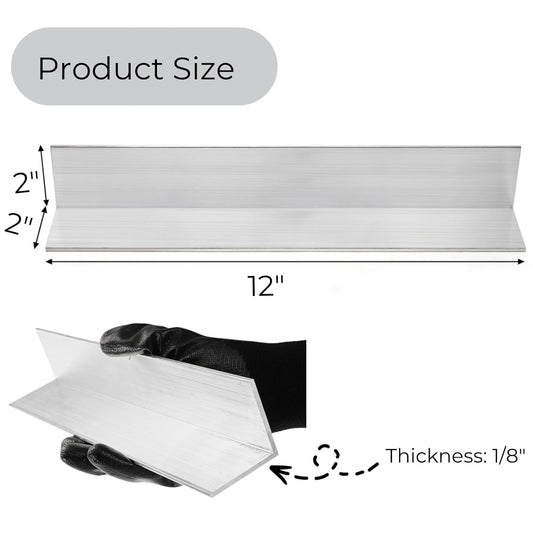 4 Pack Aluminum Angle 6061, 2" x 2"x 1/8" Stock, Bars 12" Length, 90-Degree Angled Extrusion, T5 Temper Mill for Moulding Structural Construction