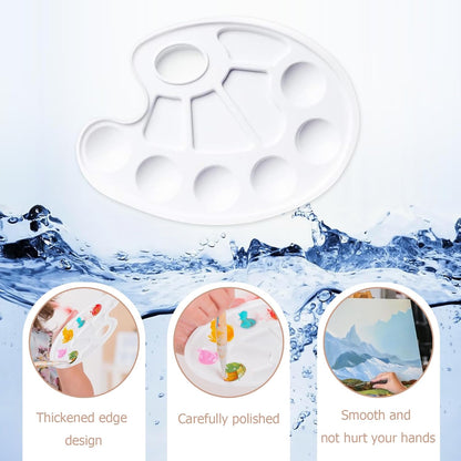 Acrylic paint palette, mixing palette, plastic palette, paint palette, mixing palette 10 holes white round paint palette for watercolor, acrylic and oil paint, DIY, craft, professional art painting