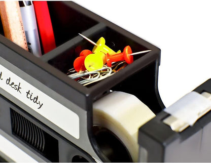 Retro Cassette Tape Pencil Holder - Multifunctional Pencil Holder - Creative Desk Organizer - Pencil Holder with Tape Holder