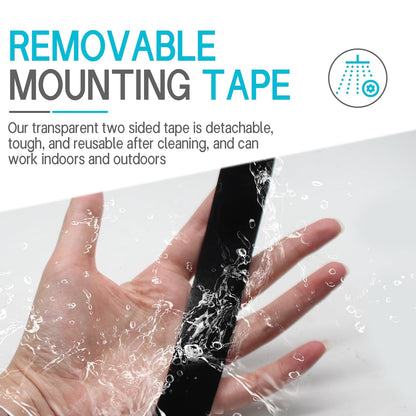 Biaungdo 1 Roll Double Sided Tape Heavy Duty, 155 inch x 1 inch Black Two Sided Mounting Tape, Removable Picture Hanging Adhesive Strips for Poster, Carpet, Walls Decor