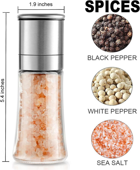 Salt Grinder Pepper Mill, and Set (Single Grinder)