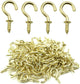 Biaungdo 100 Pcs 1/2" Ceiling Cups Hooks Screw Hooks Ceiling Cup Hooks Self-Tapping Screws Hooks Gold