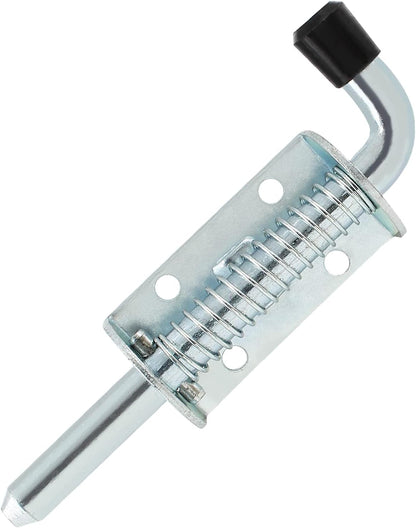 Biaungdo 2 Pcs 5 Inch Spring Loaded Latch Pin, Heavy Duty Carbon Steel Barrel Bolt Latch, Sliding Door Lock for Utility Trailer Gate, Cabinets