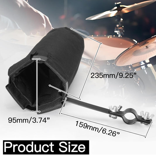 Biaungdo Drum Stick Holder for Drum Set, Removable Nylon Drumstick Bag Holder with Clamp-On Lockable Aluminum Clamp for Drumsticks Mallets, Up to 10 Pairs of Sticks