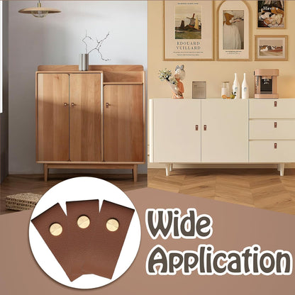 Biaungdo 12 Pack Leather Drawer Pulls, Brown Single Hole Leather Dresser Knobs Leather Pulls Cabinet Door Handle for Kitchen, Cabinet, Drawers, Closet, Dresser, Cupboard