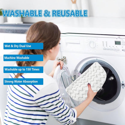 4 Pack Steam Mop Pads Replacement or Bissell Powerresh Steam Mop 1940 1440 1544 1806 2075 Series, Model 5938 19402 19404 19408 19409 1940A 1940 1940Q 1940T 1940W, Microiber Washable, Reusable