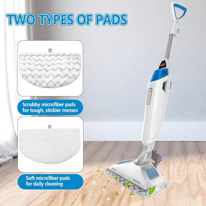 4 Pack Steam Mop Pads Replacement or Bissell Powerresh Steam Mop 1940 1440 1544 1806 2075 Series, Model 5938 19402 19404 19408 19409 1940A 1940 1940Q 1940T 1940W, Microiber Washable, Reusable