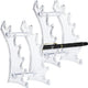 2 Pieces Plastic Pen Holder Stand 6-Slots Pencil Display Makeup Brush Rack Organizer Vertical Pencil Show Tool Rack Acrylic Pen Holder or Oice Home(Clear)