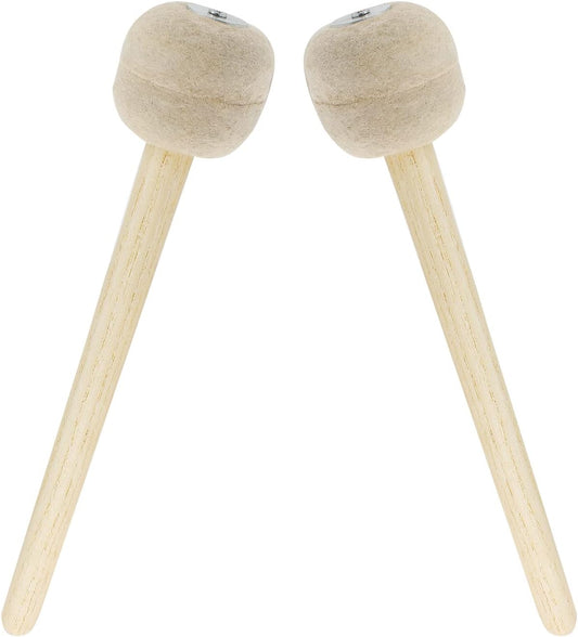 Biaungdo 2 Pack Drum Mallet, 13" Wool Felt Drum Stick, Bass Drum Mallet Drum Stick, Anti-slip Bass Percussion Sticks, Beige