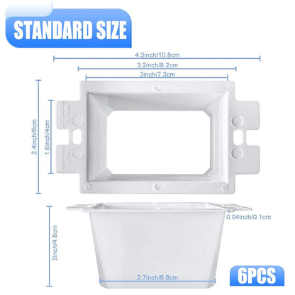 6 Pcs BE1-2 Electrical Outlet Box Extenders, Electrical Box Extender, 1 Gang Power Outlet Box Extender, Electric Box Extenders or Outlets, Single Gang Electric Outlet Box Extension with 12 Screws