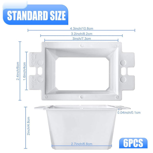 6 Pcs BE1-2 Electrical Outlet Box Extenders, Electrical Box Extender, 1 Gang Power Outlet Box Extender, Electric Box Extenders or Outlets, Single Gang Electric Outlet Box Extension with 12 Screws