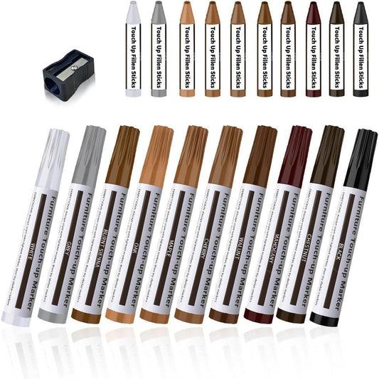 Repair Pen Wooden urniture loor Scratch Repair Markers and Wax Sticks Set o 21 or Stains, Scratches, Wood loors, Tables, Desks, Carpenters, Bedposts, Touch Ups, and Cover Ups