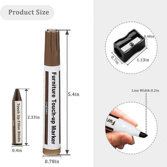 Repair Pen Wooden urniture loor Scratch Repair Markers and Wax Sticks Set o 21 or Stains, Scratches, Wood loors, Tables, Desks, Carpenters, Bedposts, Touch Ups, and Cover Ups
