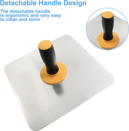 Biaungdo Aluminum Plaster Hawk, 12 Inch Mortar Board Holder with Soft Handle, Plastering Hawk Tool for Mortar, Drywall