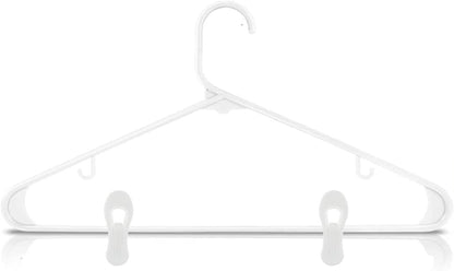 20 Pcs Multi-Purpose Clips for Hangers, White Clothes Hanger Clips, Standard Plastic Hanger
