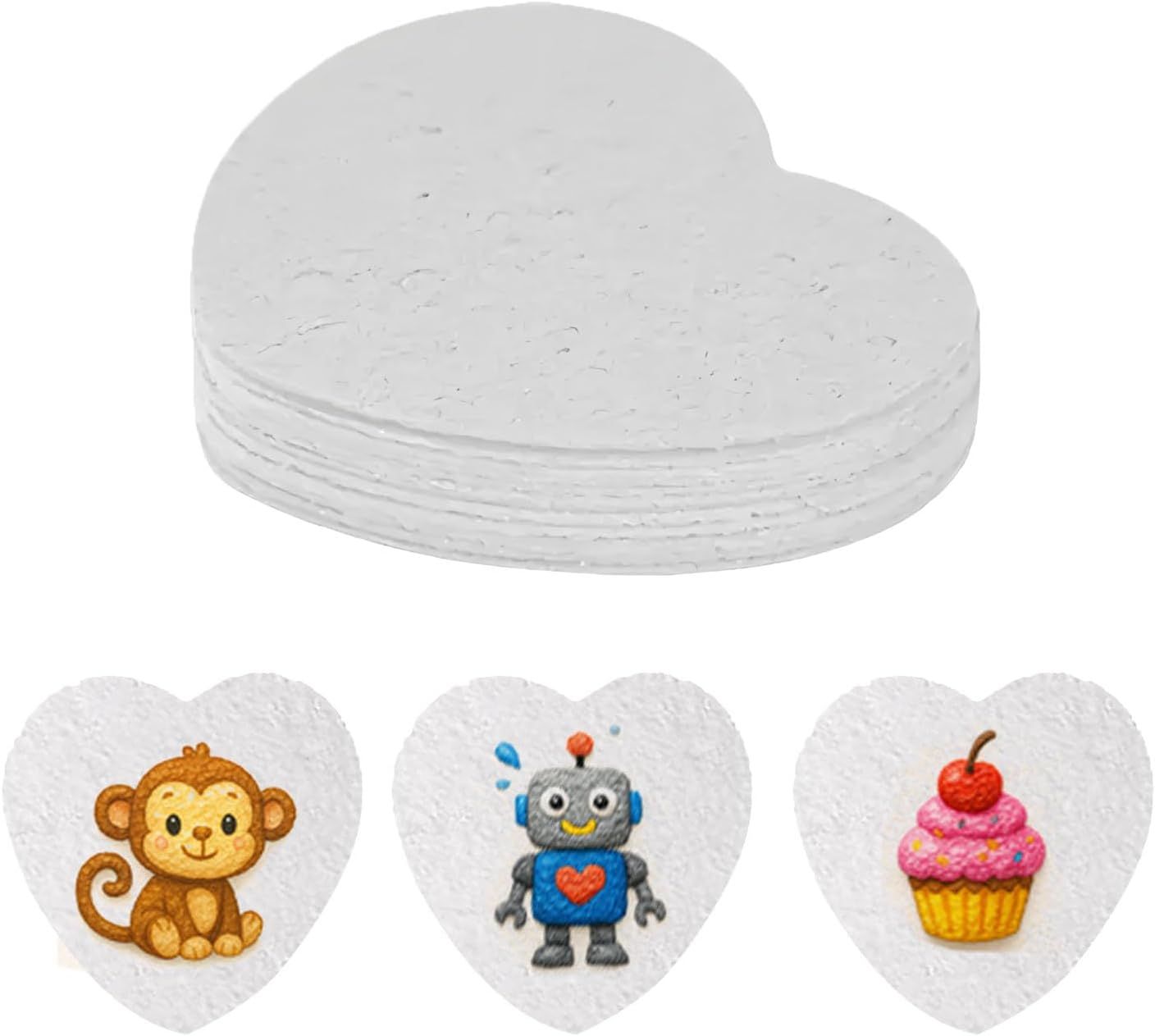 Magic Puffy Paint Foam Texture Paper – 12 Heart-Shaped 3D Foam Texture Sheets for DIY Puffy Paint Crafts and Kids Art Projects