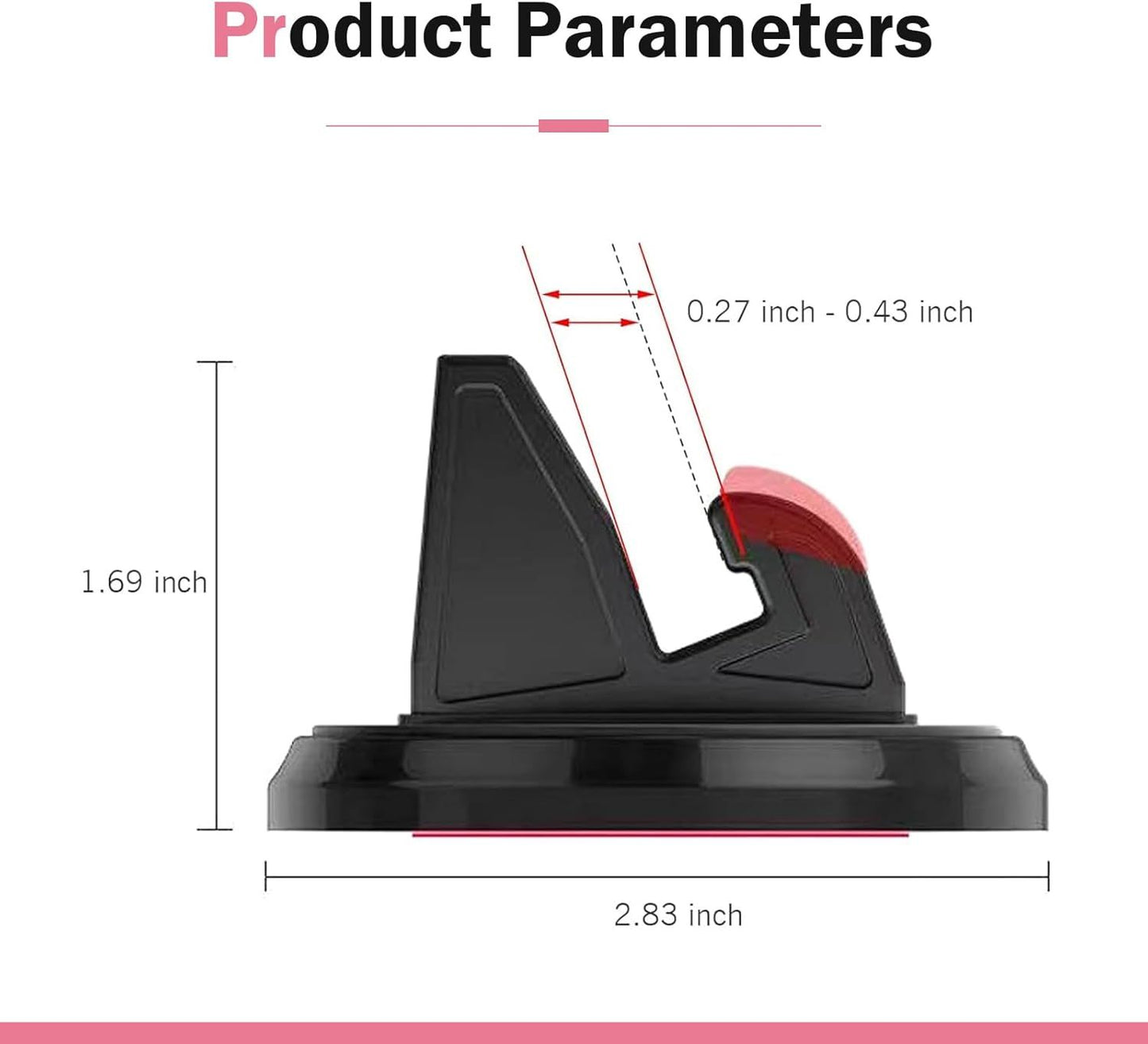 Car Dashboard Phone Mount, Three-Point Support Anti-Slip Smartphone Holder, Rotating Center Console Navigation Mount for Vertical and Horizontal, Universal for Car & Home (Black)