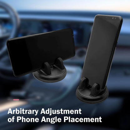 Car Dashboard Phone Mount, Three-Point Support Anti-Slip Smartphone Holder, Rotating Center Console Navigation Mount for Vertical and Horizontal, Universal for Car & Home (Black)
