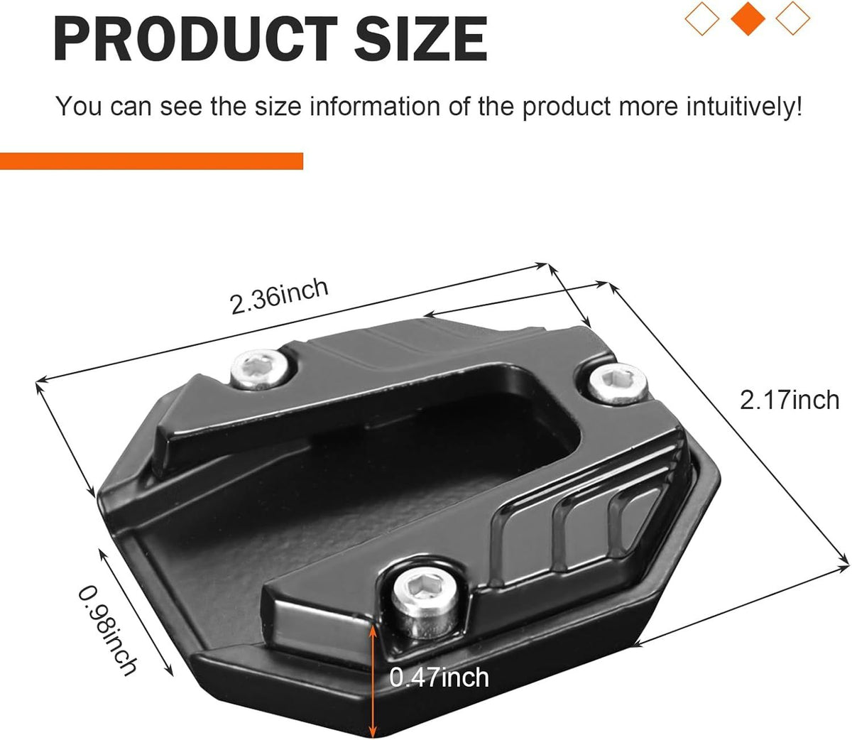 Motorcycle Kickstand Pad, Enlarged Non-slip Anti-sink Side Stand Foot Plate, Alloy Anti-rust Kickstand Extension, Parking Support Accessory for Motorcycles E-bikes (Black)