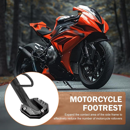Motorcycle Kickstand Pad, Enlarged Non-slip Anti-sink Side Stand Foot Plate, Alloy Anti-rust Kickstand Extension, Parking Support Accessory for Motorcycles E-bikes (Black)