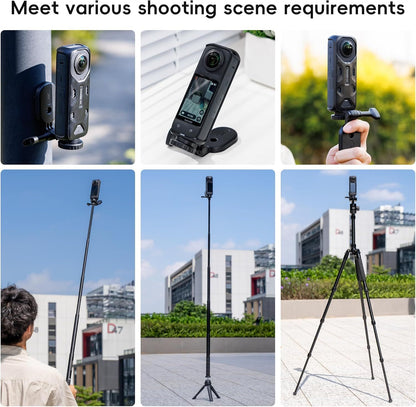 Strong Magnetic Mount Stand for Insta360 X5 X4 OSMO 360,Detachable Magnetic Camera Mount for Insta360 X5 X4 X3 GO Osmo 360 Pocket4 Action 5Pro Hero13 & More,Compact Magnet Steering Holder Bracket Base