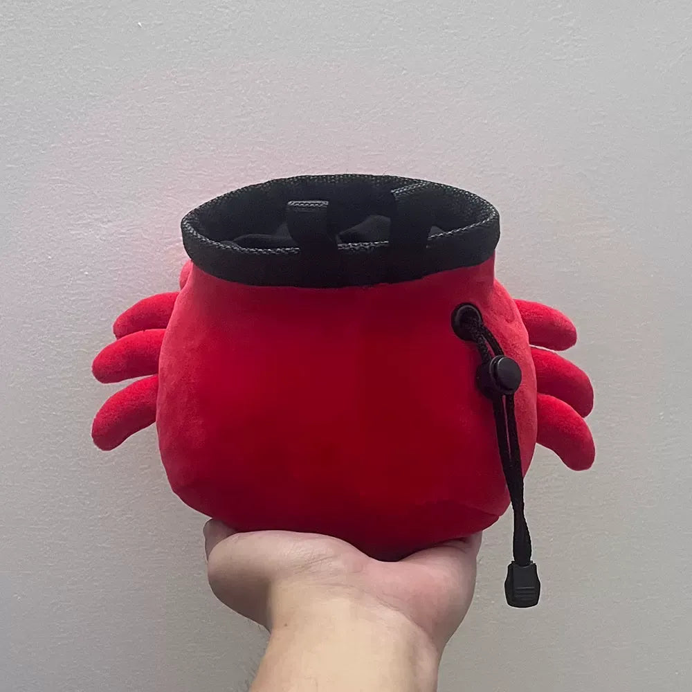 Red Crab Chalk Bag Rock Climbing Chalk Bag Suitable Bouldering Gym Indoor & Outdoor Climbing with Adjustable Belt