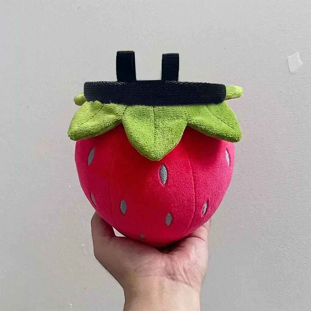 Strawberry  Chalk Bag Rock Climbing Chalk Bag Suitable Bouldering Gym Indoor & Outdoor Climbing with Adjustable Belt