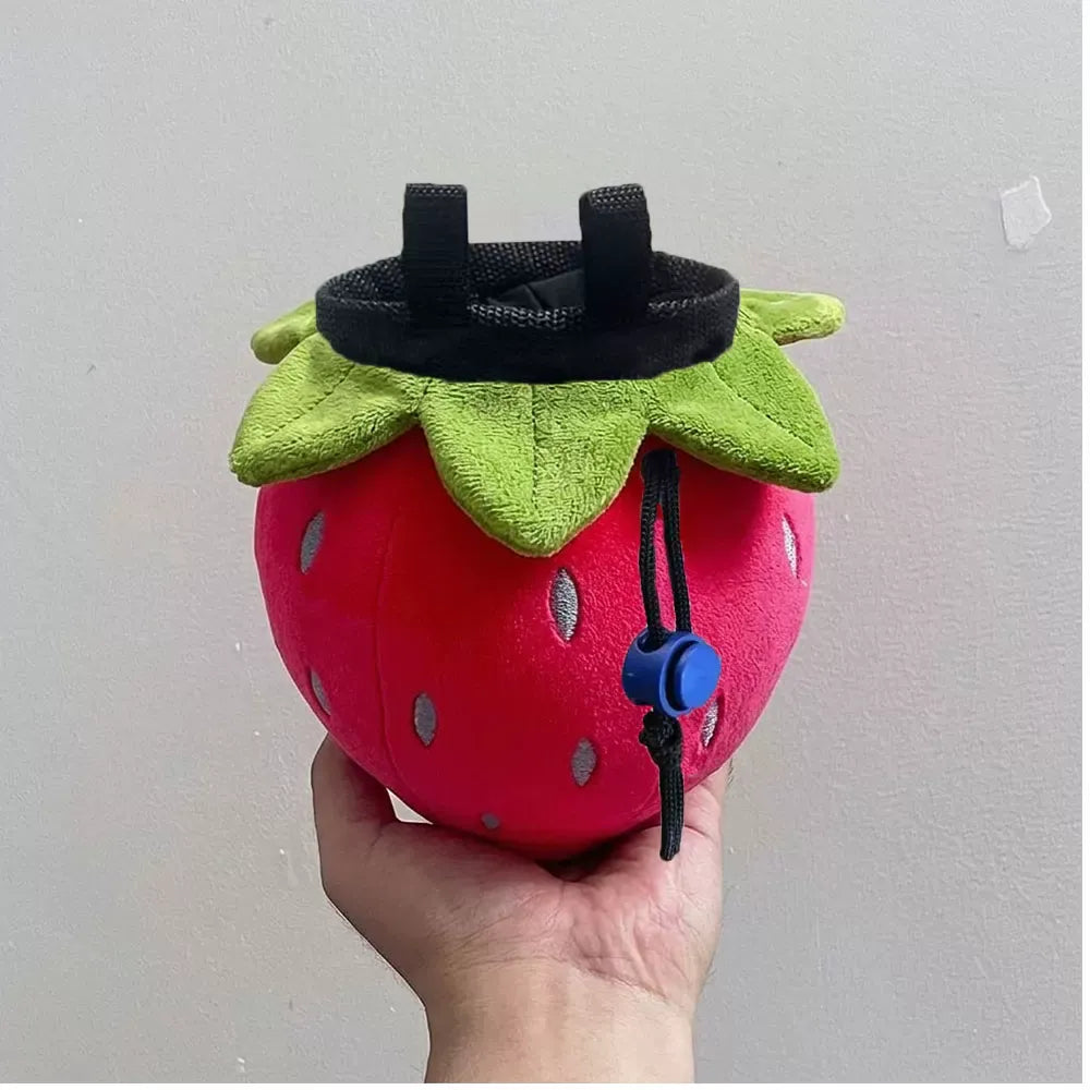 Strawberry  Chalk Bag Rock Climbing Chalk Bag Suitable Bouldering Gym Indoor & Outdoor Climbing with Adjustable Belt