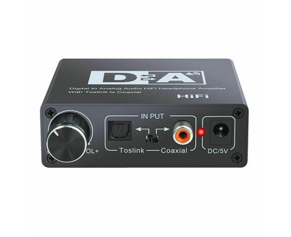 192KHz Digital Coaxial to Analog R/L RCA 3.5mm Jack HiFi Audio Converter Adapter