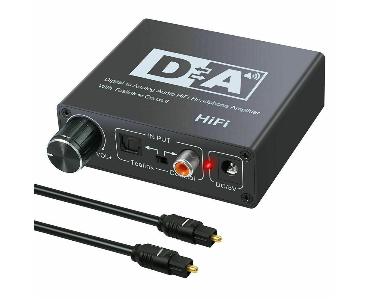 192KHz Digital Coaxial to Analog R/L RCA 3.5mm Jack HiFi Audio Converter Adapter