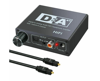 192KHz Digital Coaxial to Analog R/L RCA 3.5mm Jack HiFi Audio Converter Adapter