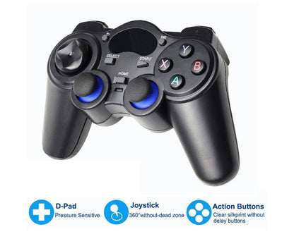 2.4G Wireless Gamepad with OTG Converter and Mobile Phone Holder for PS3 Phone Black