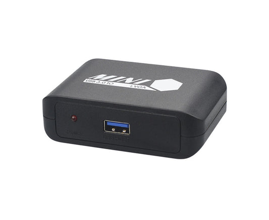 Compact 1080P USB3.0 to HDMI-compatible+VGA Adapter Video Converter for Laptop Computer Black