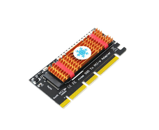 Converter Board Driver-free High Strength with Cool Light NVME SSD to PCI-E Adapter Card Cooling Sheet for Desktop Golden