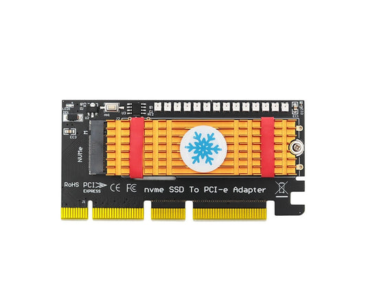 Converter Board Driver-free High Strength with Cool Light NVME SSD to PCI-E Adapter Card Cooling Sheet for Desktop Golden