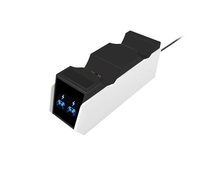 Durable Charging Stand Controller Fast Dual Charger for PlayStation 5 Gamepad Black White