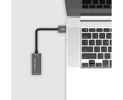 HDMI-compatible to USB Video Capture Card Game Camera Recorder Live Streaming Webcasting Grey